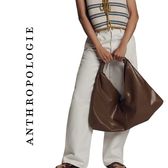 Anthropologie XL Slouchy Faux-Leather Bag - Picture 1 of 7